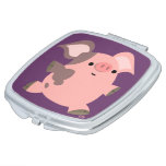 Cute Sporty Cartoon Pig Compact Mirror Makeup Mirror
