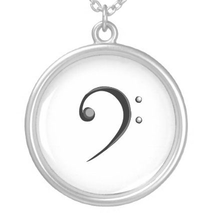 Bass Clef Casual Style Black and White Version Necklaces