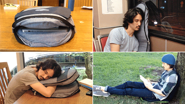 Everywhere's a Bed With a Self-Inflating Backpack Pillow