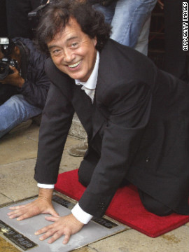 Guitarist Page helps launch London's Walk of Fame in 2004.