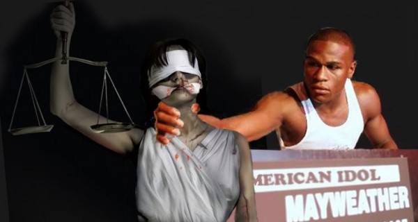 woman beater mayweather beats on Lady Justice 01 e1410520911742 20 Best Memes of Floyd Mayweather Before his Fight With Marcos Maidana