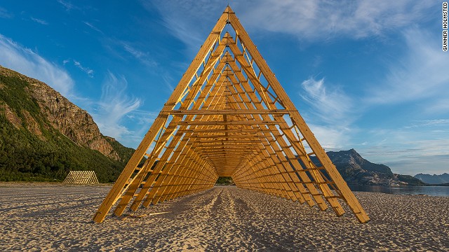 Norway and other Arctic regions are known for their fishing culture. Colossal fish racks (pictured) will serve as performance spaces during the festival.
