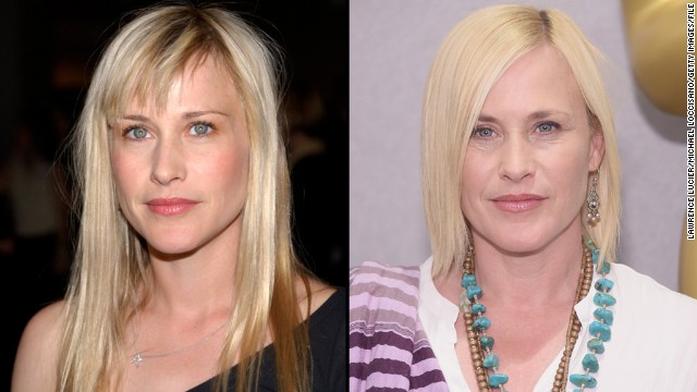Hawke's co-star, Patricia Arquette, was also captured in Linklater's film slowly aging 12 years since she began working on the project at about age 34, left.