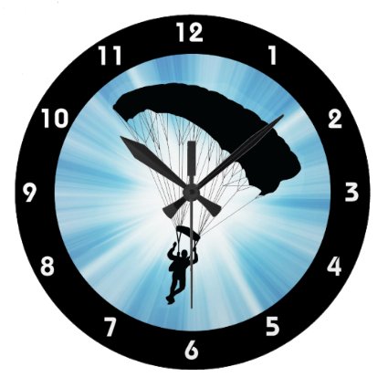 Skydiving Parachuting Design Wall Clock