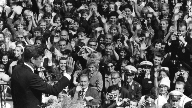 An estimated 250,000 people crammed a large Berlin square to hear President Kennedy speak in 1963. "All free men, wherever they may live, are citizens of Berlin," Kennedy told the crowd. "And therefore, as a free man, I take pride in the words, 'Ich bin ein Berliner.'" A few months later, the president would be assassinated in Dallas, an event that jarred the nation and the world.