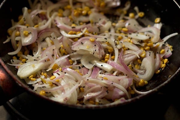 add onions to make potato masala