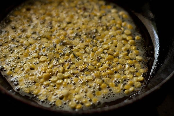 fry chana dal - making potato masala
