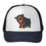 Cute Playful Cartoon Rottweiler Hat