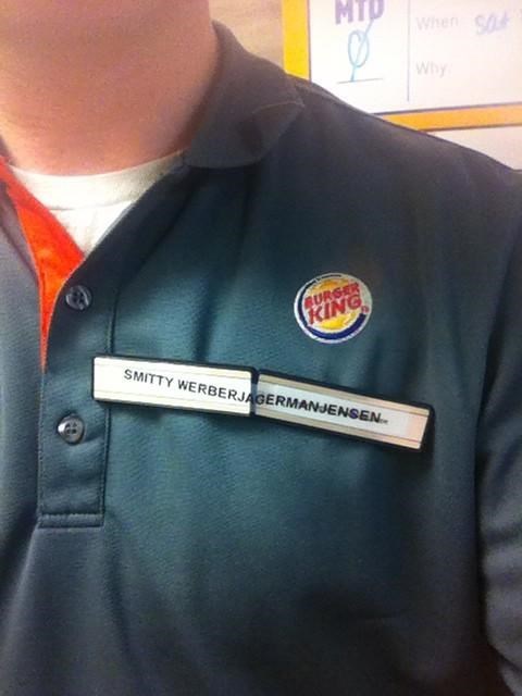 monday thru friday,name tag,fast food,name,g rated