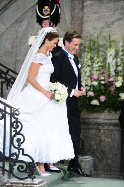 Princess Madeleine of Sweden in an Oscar de la Renta wedding...