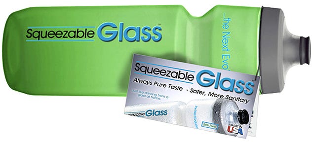 A Squeezable "Glass" Water Bottle That Won't Collect Tastes or Smells
