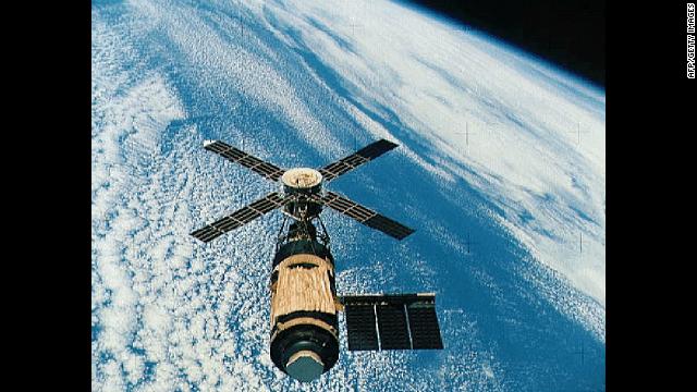 Skylab, the United States' first space station, orbited Earth from 1973 to 1979. The Soviet program had launched their first space station, Salyut, in 1971, and it stayed in space for 15 years.