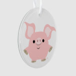 Cute Shorty Cartoon Pig Acrylic Ornament