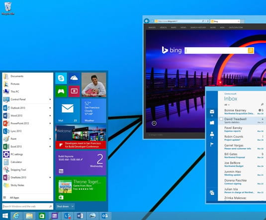 Screenshot of a revamped Windows 8.x Start Menu