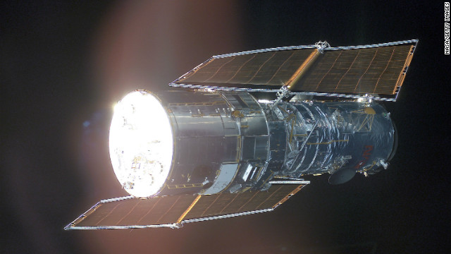 This is what the Hubble Space Telescope looks like.