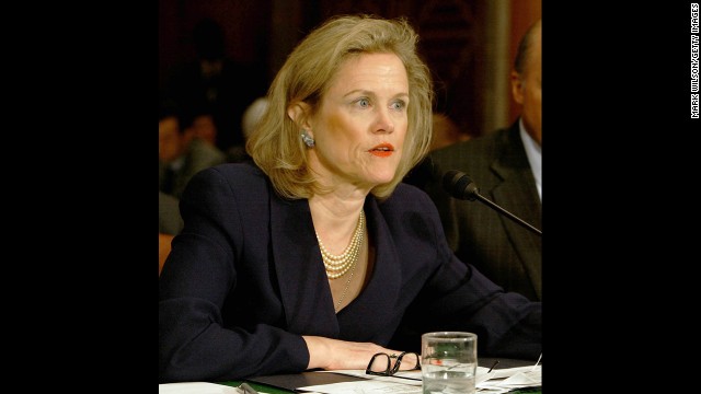 Ambassador Robin Raphel testifies during a Senate Foreign Relations Committee Hearing in 2004.