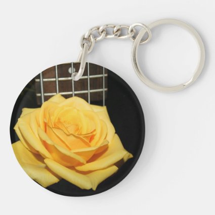 yellow rose five string bass music design photo acrylic keychains