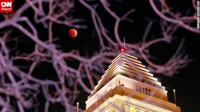 There's a nice juxtaposition between the blood moon and a building in Los Angeles that made Animesh Ray wonder, "Which is better?" "Perhaps it is not our place to compare but only to contemplate their mutual synergy, one enhancing the other," he said.