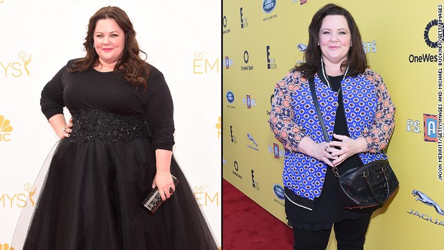 We love Melissa McCarthy for being beautiful and confident no matter what, though the actress was noticeably slimmer when she stepped out for the P.S. ARTS event in Santa Monica on November 16. McCarthy, seen on the left at the Emmy Awards in August, reportedly followed a low-carb diet to <a href='http://ift.tt/1uKl3a8' target='_blank'>drop 45 pounds. </a>