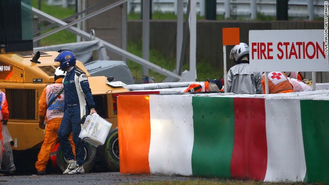 The crash occured in the later stages of the race at Suzuka as Bianchi ploughed into a recovery truck.