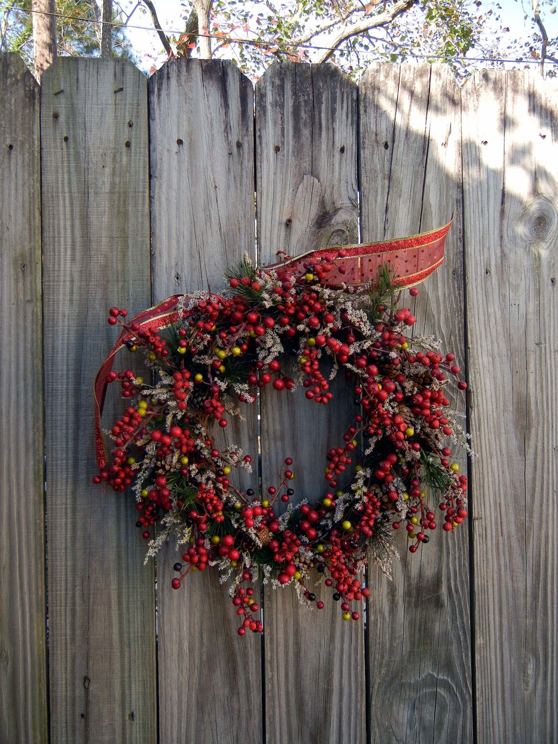 2 Christmas Door Wreath , Winter Holiday Wreath , Christmas Berry Wreath RESERVED FOR LINDSAY