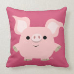 Cute Shorty Cartoon Pig Throw Pillow