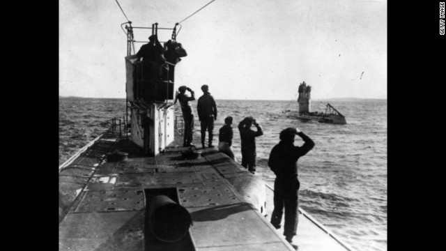 German U-boats, or submarines, patrol the Mediterranean coast.