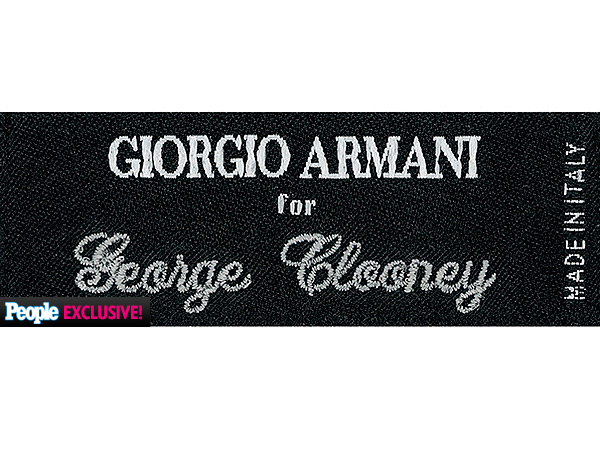 George Clooney Giorgio Armani wedding tuxedo tag