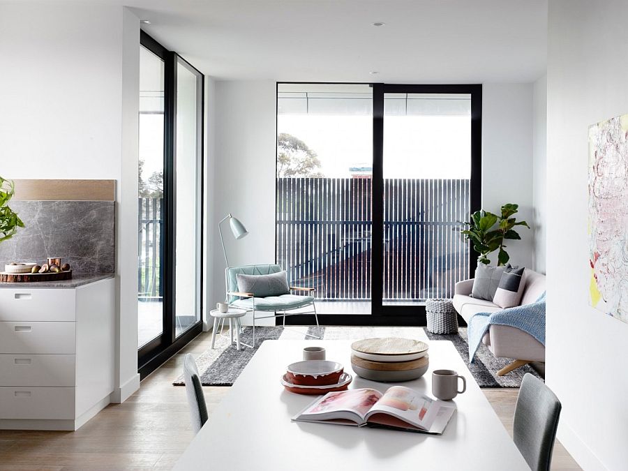 Gorgeous living space of the lovely Crisp Street Apartment in Melbourne