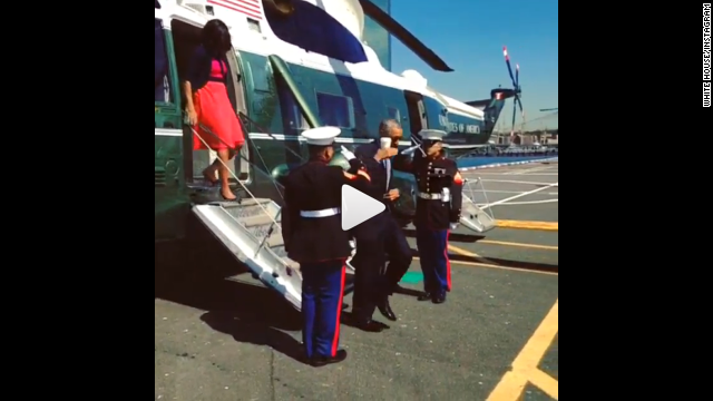 President Barack Obama's less-than-formal salute, shown here on Instagram.