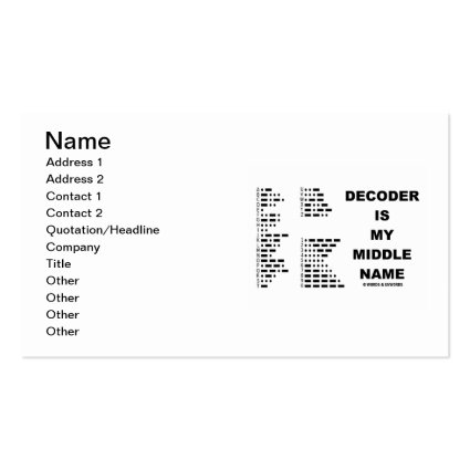 Decoder Is My Middle Name (Morse Code) Business Cards