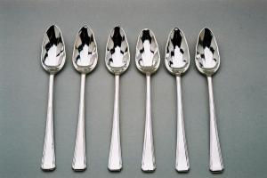Silver Art Deco grape fruit spoons (6)_Grapefruit spoon set