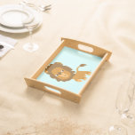 Cute Cartoon Content Lion Serving Tray