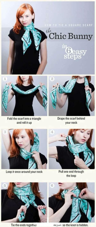 How to tie a square scarf: The Chic Bunny