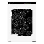 Black and white abstract spring flowers iPad 2 skin