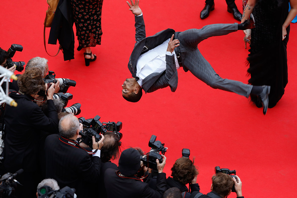 French dancer Brahim Zaibat performs as he arrives for the screening of the film 