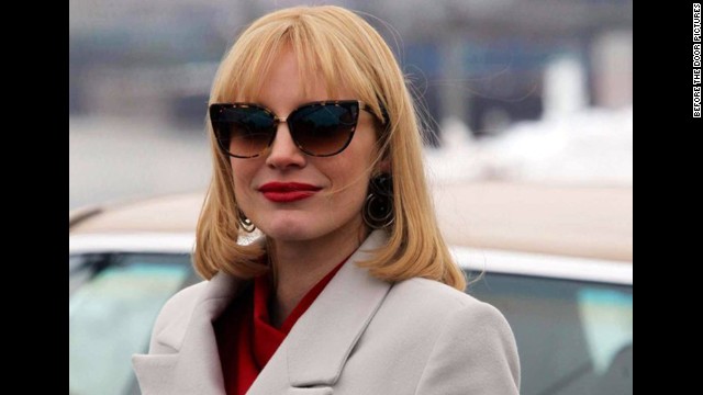 Best supporting actress in a motion picture: Jessica Chastain, "A Most Violent Year" (pictured); Patricia Arquette, "Boyhood"; Emma Stone, "Birdman"; Meryl Streep, "Into the Woods"; Keira Knightley, "The Imitation Game."