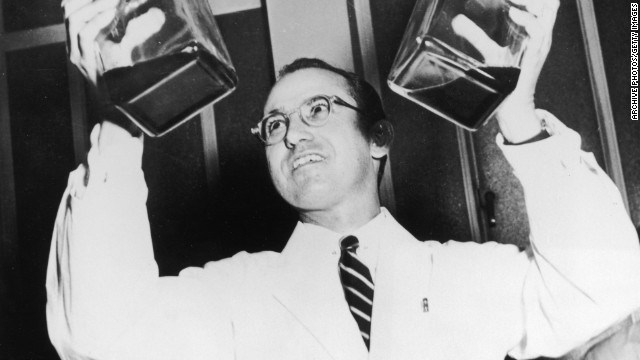 Dr. Jonas Salk was something of a scientific hero after developing the polio vaccine. Before it was widely used, more than 45,000 Americans contracted the virus each year. By 1962 -- less than 10 years after it was first tested -- the number of cases had dropped to 910, according to the Salk Institute. "Salk never patented the vaccine, nor did he earn any money from his discovery, preferring to see it distributed as widely as possible," his <a href='http://ift.tt/1kEWRPw ' target='_blank'>biography on Salk.edu</a> says. 