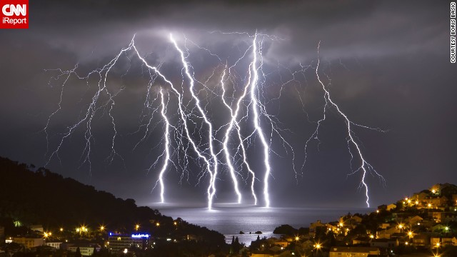 Several severe thunderstorms came through the oceanfront city of Dubrovnik, Croatia, in June.<a href='http://ift.tt/1oNlBKx'> Boris Basic</a>, who snapped this photo, said the storms also brought hail and flash flooding. "It was intense experience," he said.