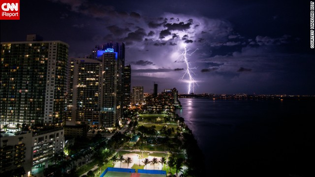 "I was really surprised I was able to capture a lightning strike like this," said <a href='http://ift.tt/1qBnBGw'>Madeline Belt</a>, who shot this photo off Biscayne Bay in Miami in June. The storm would later become Hurricane Arthur.