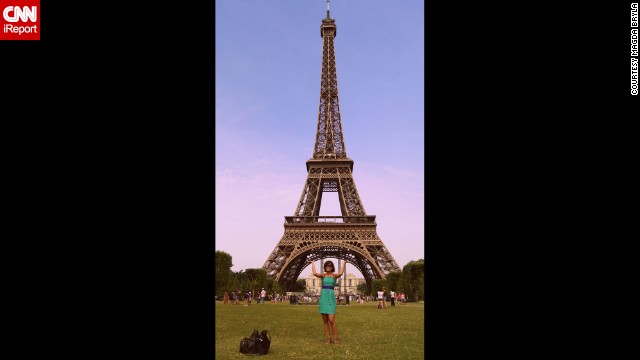 <a href='http://ift.tt/1FVfKcF'>Magda Bryla</a> shows off her strength during her trip to Paris in July 2012. "The Eiffel Tower is not so heavy. I lifted it up," joked the Polish tourist.