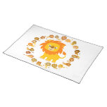 Cute Cartoon Lion Mandala Placemat Cloth Place Mat