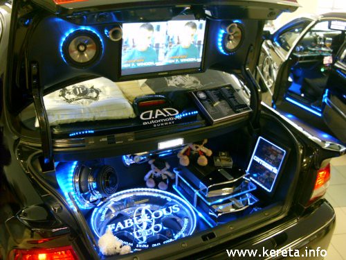 modified sound system interior car