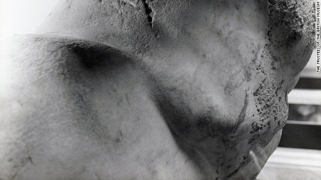A detail of the Ilissos torso. This is the first time any of the statues have been lent to a foreign museum. 