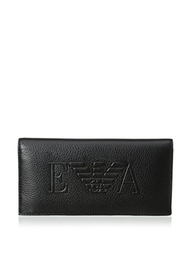 Emporio Armani Men's Logo Embossed Bi-Fold Long Wallet, 80001-Emporio