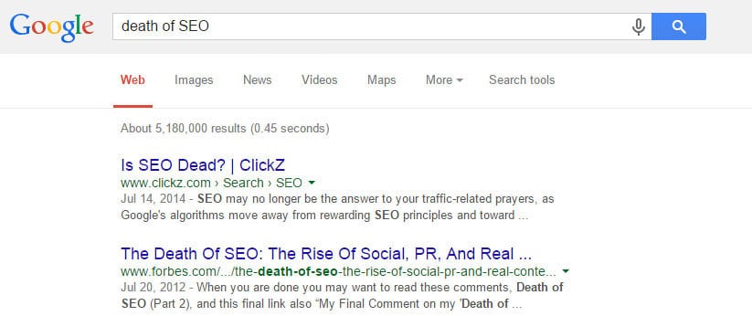 Death of SEO Search
