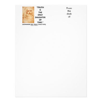 Leonardo da Vinci Truth Is The Only Daughter Time Letterhead Design