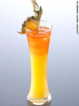 What makes the Manila Sunshine distinctly Filipino is the base of lambanog, or coconut wine, an ingredient produced mainly in the province of Quezon. It also has pineapple and mango with a tinge of triple sec and dark Tanduay rum. 