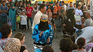 Marrakech storytellers in Jemaa el Fna Square.