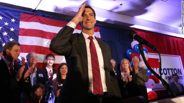 Following a highly contested senate race, Rep. Tom Cotton managed to unseat Democratic Sen. Mark Pryor. He is the first Iraq and Afghanistan War veteran to serve in the Senate. 